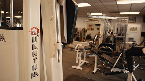 closeup of gym equipment